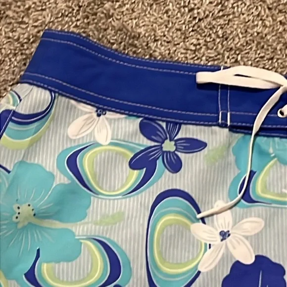 Water Girl by Patagonia Blue Print Hiking Surf ‎ Skirt Size 6 Hibiscus comfort - Picture 2 of 16